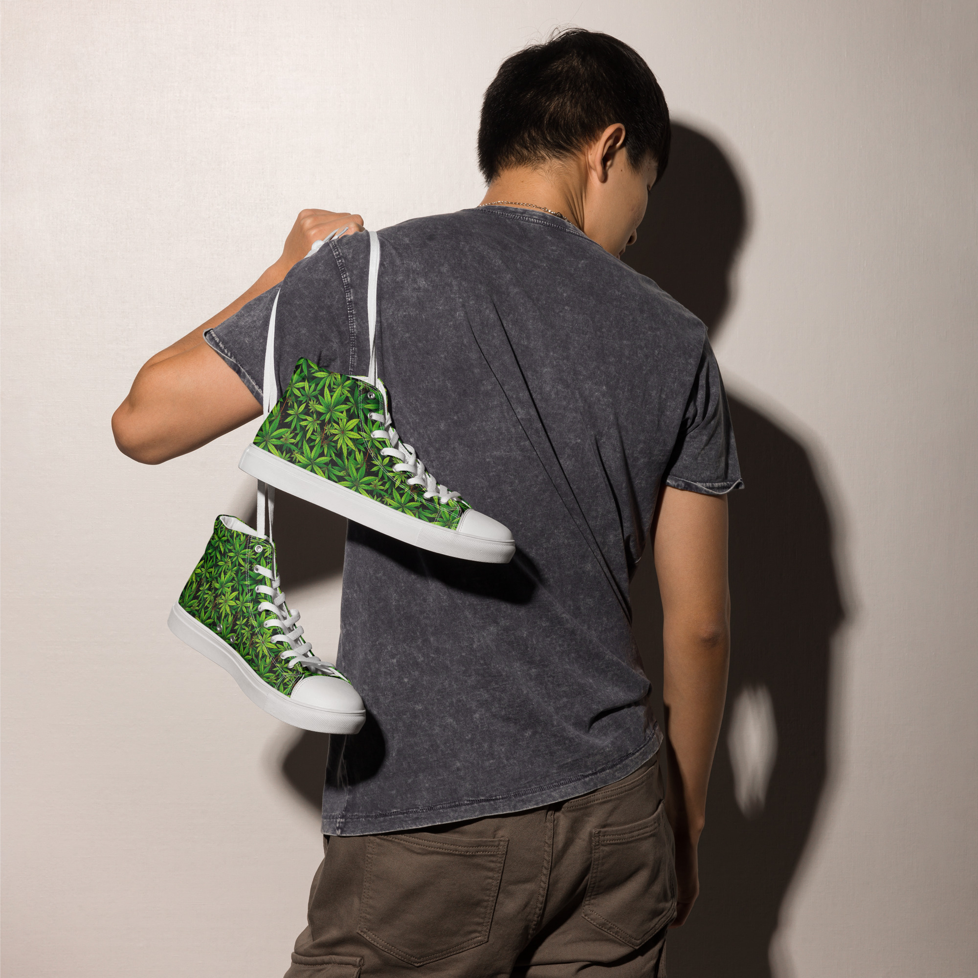 Menโs high top canvas shoes - Image 2